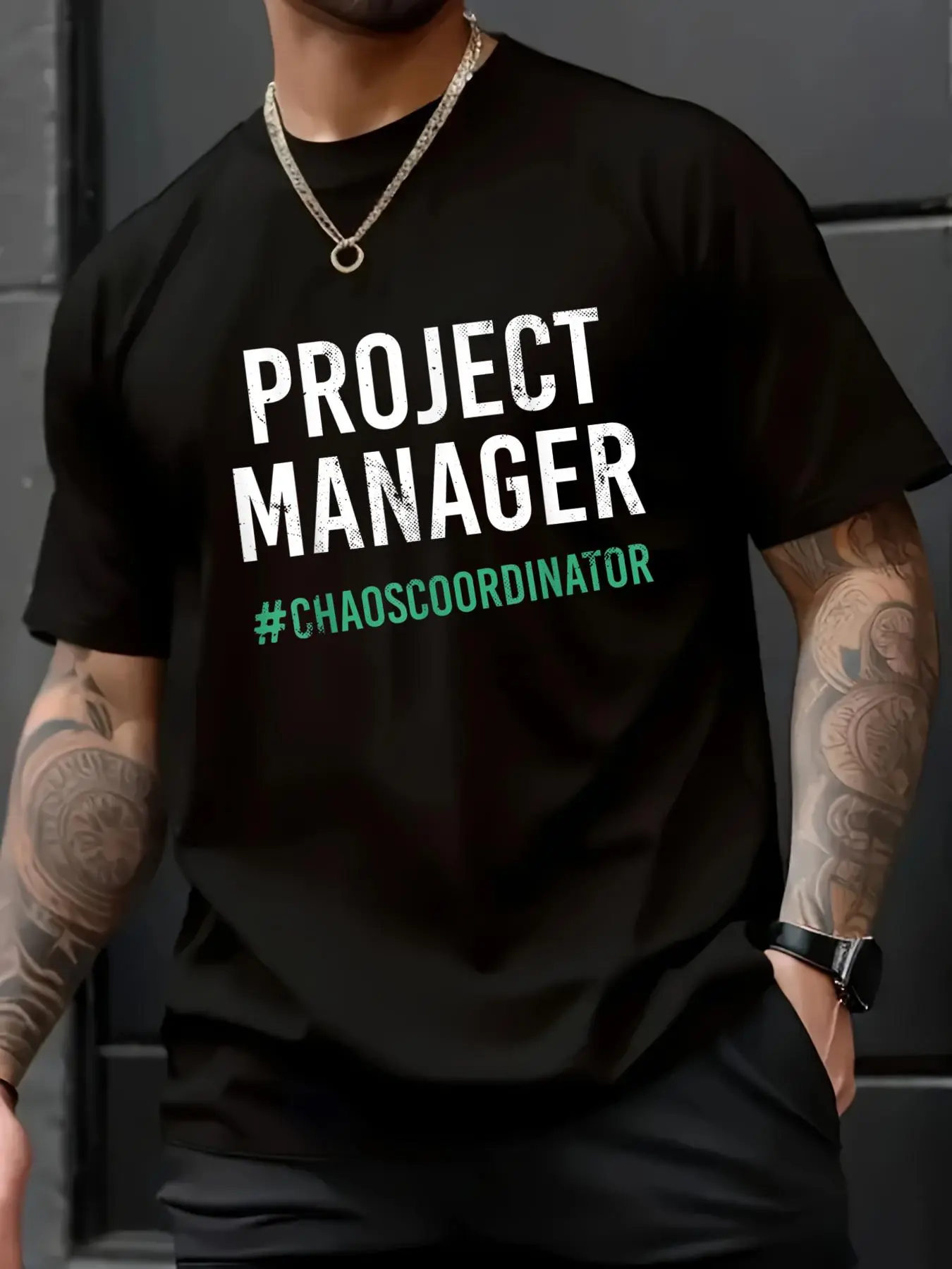 100% Cotton Unisex Project Manager Chaos Coordinator Funny Team Management T-Shirt - Life Is Beautiful Inspirational Tee – Short Sleeve, Graphic Top
