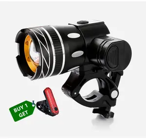 Bicycle Headlight Powerful LED Light USB Rechargeable with Rear lights Modes Durable for Night Riding Camping Hiking and More