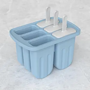 1pc/2pcs 6-in-1 Silicone Ice Pop Mold, Reusable Popsicle Maker