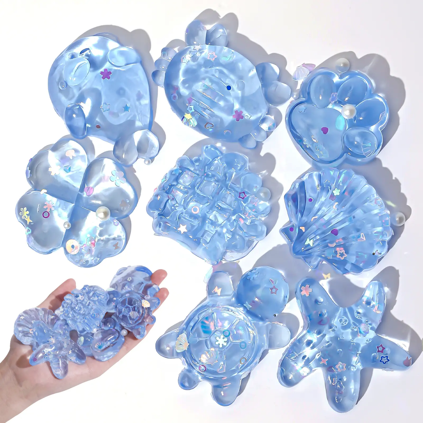 1/2/3/6 PCS [Angerbaby Squishies] Gift for Kids taba squishy party Gift favor cute toy sticky soft toy Mochi Squeeze Toys for Stress Relief anxiety fidgets clear cat paw squeeze toy anxiety buster mothersdaygift-F1