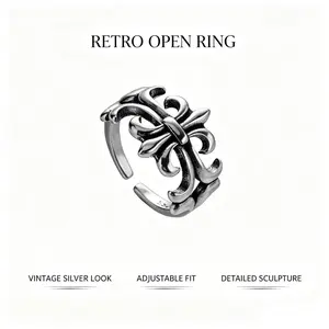 Vintage Cross Ring, Fashion Costume Jewelry Accessory for Daily Wear