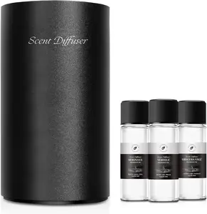 Waterless Essential Oil Diffuser Starter Kit - No Water Needed, Battery Operated Mini Scent Air Machine, Included 3x20ML Essential Oils, Portable Aromatherapy Diffuser for Home & Car & Office, Black