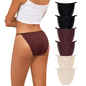 LEVAO Women’s Lace Bikini Panties 6 Pack – Stretchy Cheeky Hipster Underwear, Soft Breathable Comfort