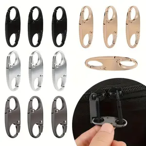 Anti-theft zipper clips, universal double-lock zipper heads, suitable for suitcases, metal handicrafts, used for sewing, weaving, fishing, camping, and outdoor equipment, Securing
