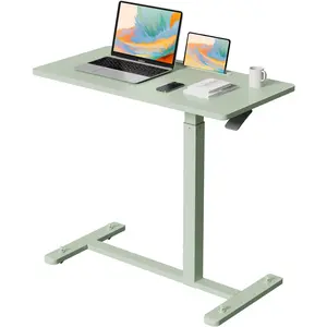 Mobile Standing Desk, Pneumatic Adjustable Rolling Desk(31.5 Inches), Portable Laptop Desk with 4 Lockable Wheels, Overbed Bedside Table Laptop Table for Couch, , Office, Green