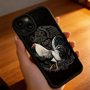 Mexican Rooster Gamefowl Phone Case for iPhone 17 Pro Max 16 E 15 14 Plus 13 12 11 & Samsung S21 - S26 Ultra Plus, Cool Creative Rooster Pattern Shockproof Silicone Protective Softcase