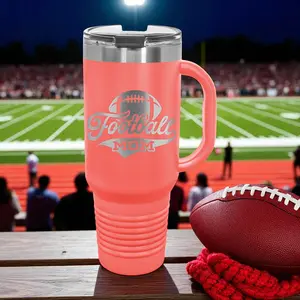 Football Mom Gift 40oz Tumbler with Handle | Personalized Football Mom Gift | Game Day Cup, Team Mom Gift