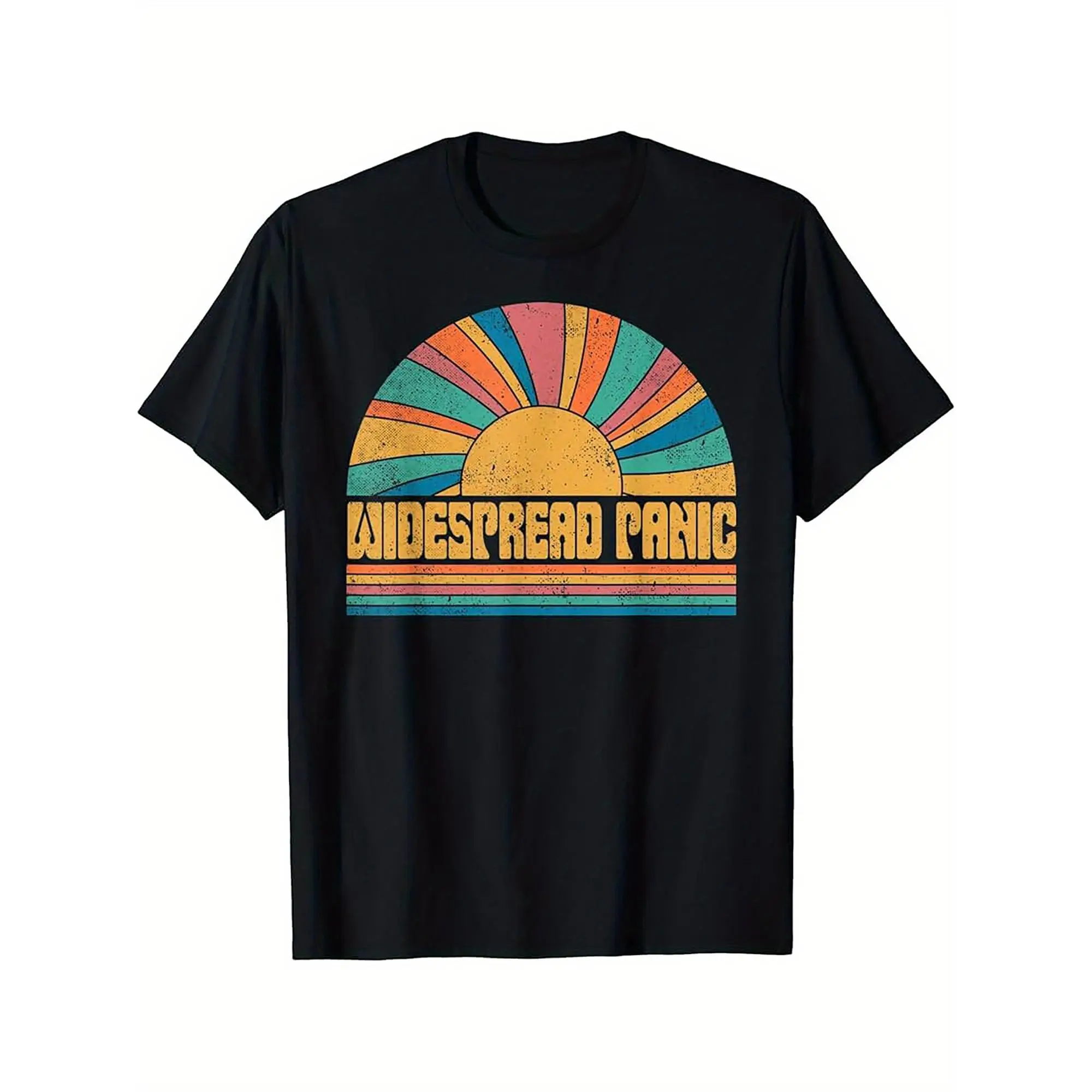 Women's Vintage Graphic Tops, Widespread Panic Basic T-Shirt in 100% Cotton with a Casual Round Neck and Classic Fit for Everyday Wear