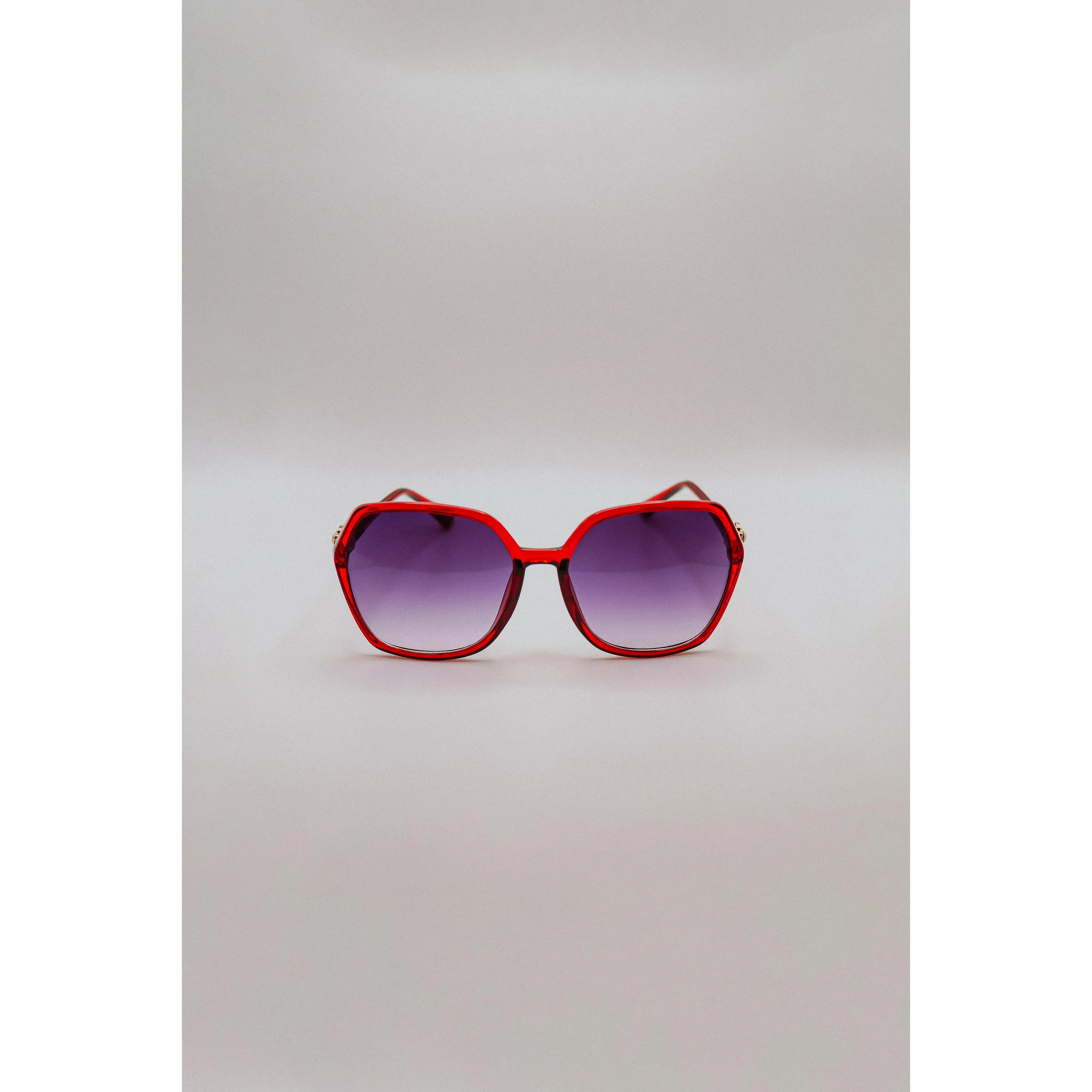 Maroon Hexagon Sunglasses
