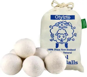 Wool Dryer Balls 6-Pack, Drying Balls for Laundry,Reusable As Natural Fabric Softener, Reduce Clothing Wrinkles, Drying Clothes Faster Eco-Friendly Accessories