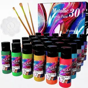 Metallic   Set of  30 Colors, Professional Metallic  with 2 fl oz(60ml) Bottles