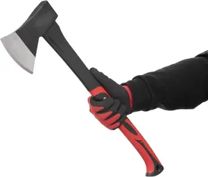 24-Inch Chopping  | Medium Size Felling Ax for  Splitting & Camping | Shock Absorbing Fiberglass Handle with Sheath | HT-0263