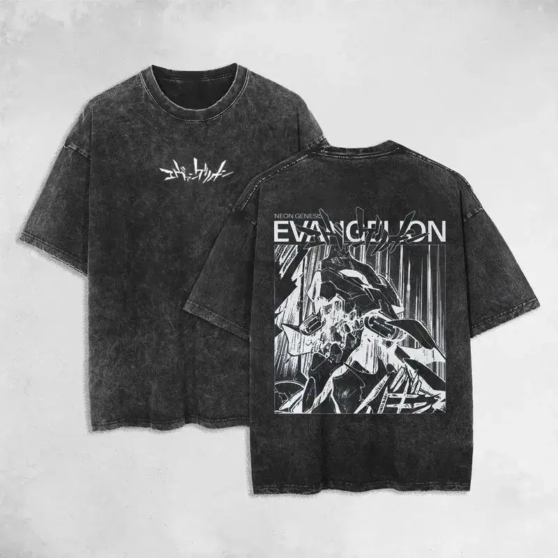 valentine shirts Neon Genesis Evangelion - Shin Seiki Evangelion Anime Manga Washed Heavy Cotton T-shirt, Gift For Anime Fan, Anime Lover, Manga Lover Gift Gift For Him Gift For Her