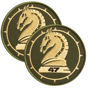 2-pcs set 47th Brigade Patch Embroidered Military Insignia with Hook Backing, 8 cm Round Tactical Emblem, tactical patch, Ukraine patch