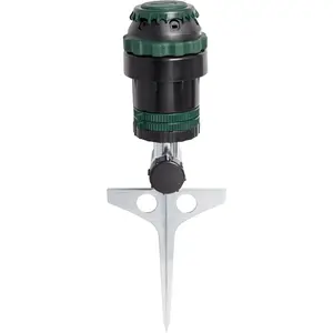 Gear-Drive Sprinkler on Metal T-Spike - Customizable Lawn Watering Coverage - Multi-Pattern Rotating Head with Adjustable Spray Range - Durable Outdoor Yard Irrigation Sprinkler