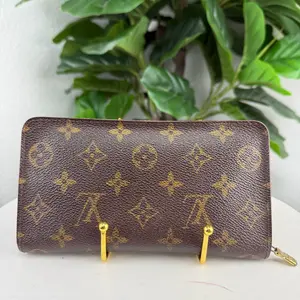 Pre-owned Louis Vuitton Monogram Canvas Small Leather Goods Zippy Wallet Brown Authentic Pre Owned