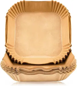 Air Fryer Disposable Paper Liners - 100 Pieces Square Non Stick Parchment Airfryer Filter Liner Basket Sheets 8 Inch for Baking & Oil Proof