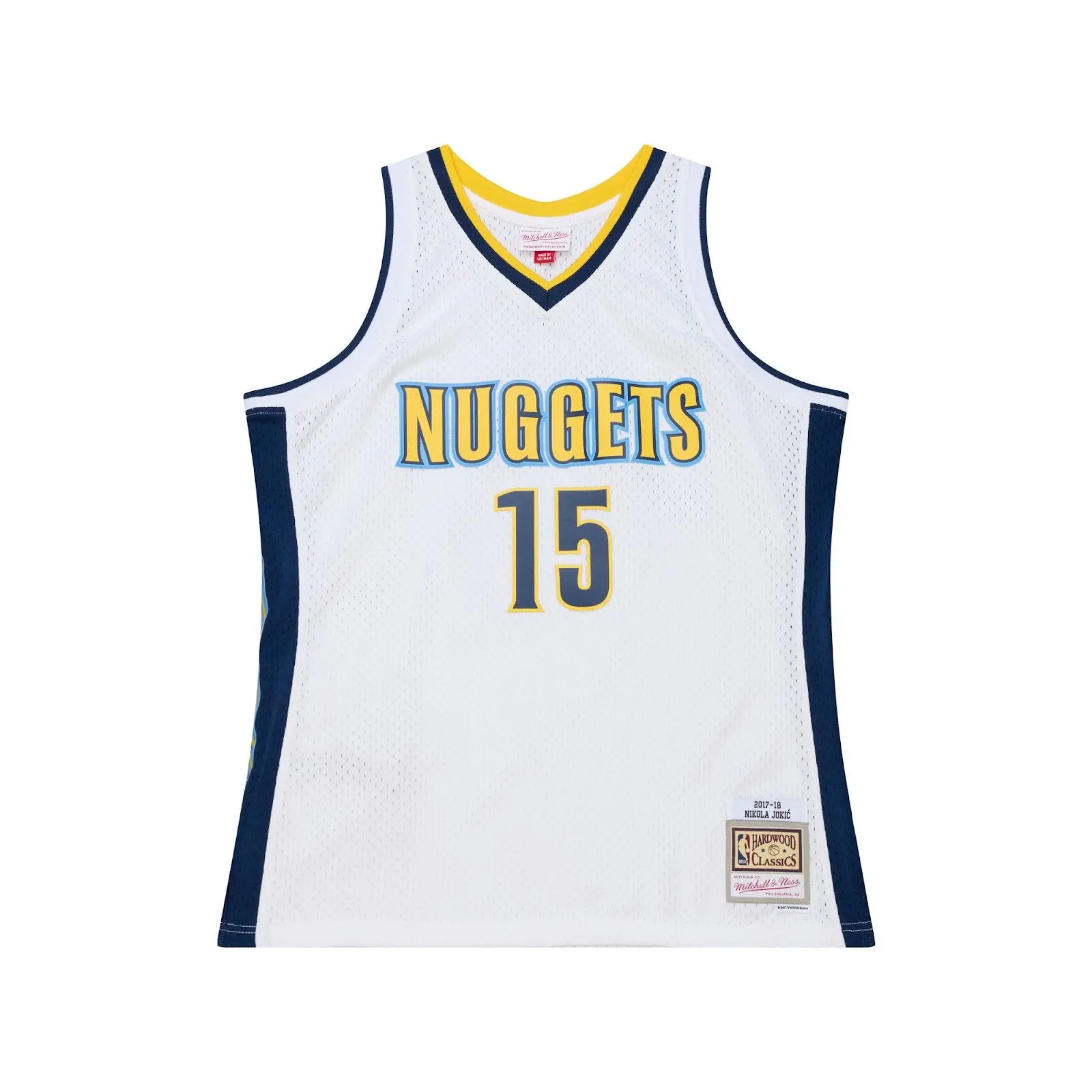 Nikola JokiÄ‡ Denver Nuggets 2017-18 White Swingman Jersey NBA Throwback Basketball Hardwood Classics Fan Gear Mitchell & Ness