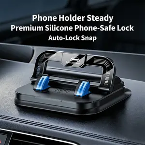 Car Phone Mount for Car Dashboard Automatic Clamping Wireless Charger Phone Holder with Anti Slip Base and Phone Number Plate Universal Car Mount Cell Phone Car Mount