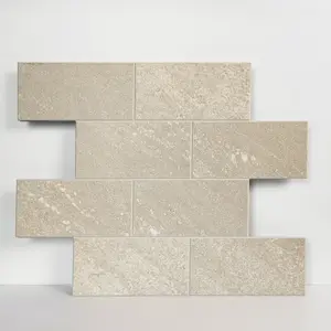 COLAMO Faux Stone Beige Peel and Stick Subway Tiles Vinyl Backsplash