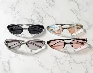 Vintage Futuristic Y2K Rimless Star Glasses Unisex Eyewear - High-Quality Design, Comfortable Fit, Ideal for Everyday Wear