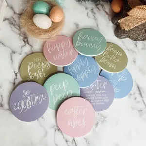 Easter Coaster Set | Cute Spring Ceramic Coasters | Easter Home Decor for Tabletop & Easter Dinner