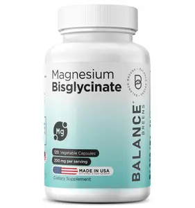 Magnesium Bisglycinate 200mg - High Absorption Chelated 120 Vegan Capsules Non-GMO and Gluten Free