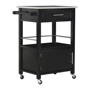 Linon Home Mica Kitchen Cart with Granite Top