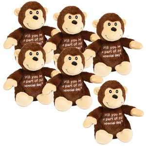 Bulk 6 Pc. Special Day Stuffed Wedding Monkeys