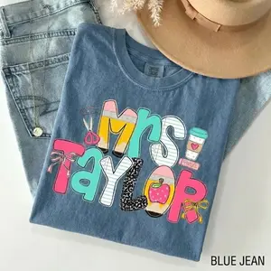 Personalized Teacher Shirt, Custom Name Shirt for Teacher, Comfort Colors Teacher Shirt