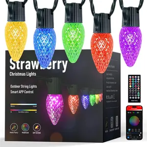 Minetom Smart C9 Christmas Lights Outdoor 100 LED 99FT Color Changing Fairy Lights App Control Music Sync 105 Modes Connectable RGB String Lights for House Indoor Xmas Decor