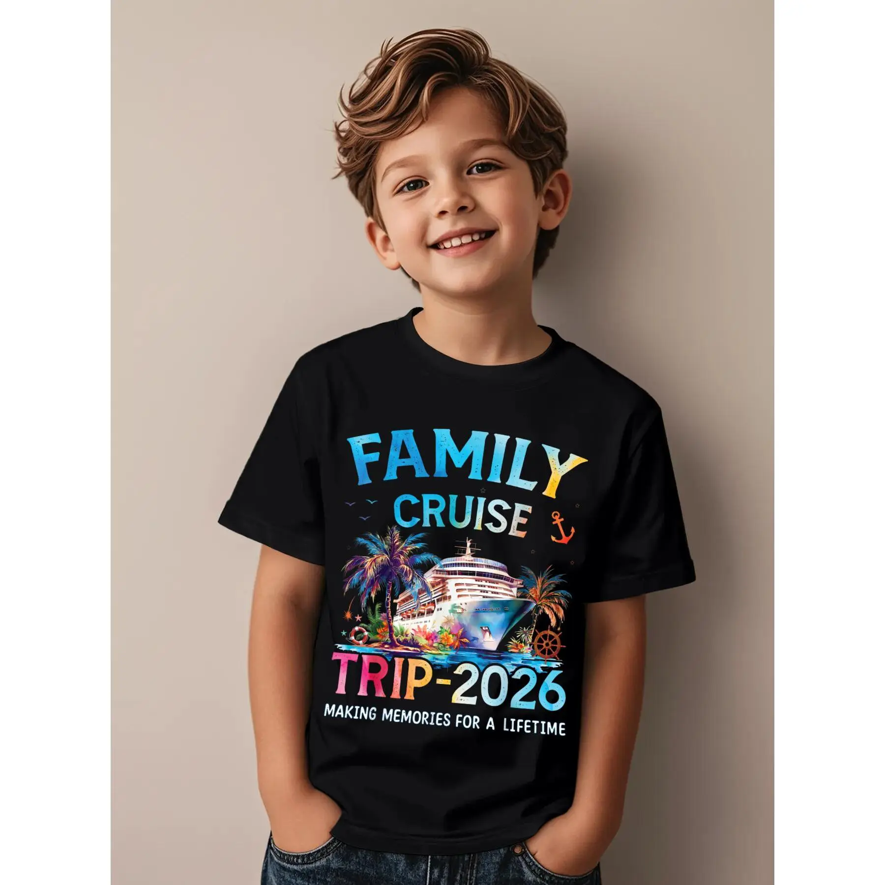 Family Cruise Trip 2026 It-s a Funny Matching Vacation Ship Funny Aesthetic Graphic Kid T-Shirt Fashion Kid T Shirts Trending Tees Tops for Kid