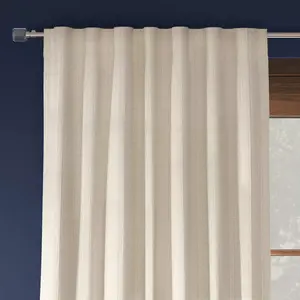 50"x84" Blackout Textured Plaid Curtain Panel Ivory - Threshold