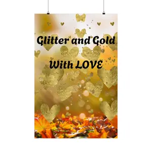 Glamorous Glitter: Gold Matte Vertical Poster