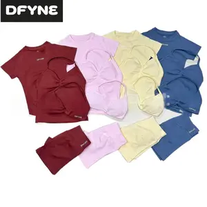 DFYNE seamless yoga set, tight-fitting yoga bra and yoga pants set for outdoor running and fitness activities