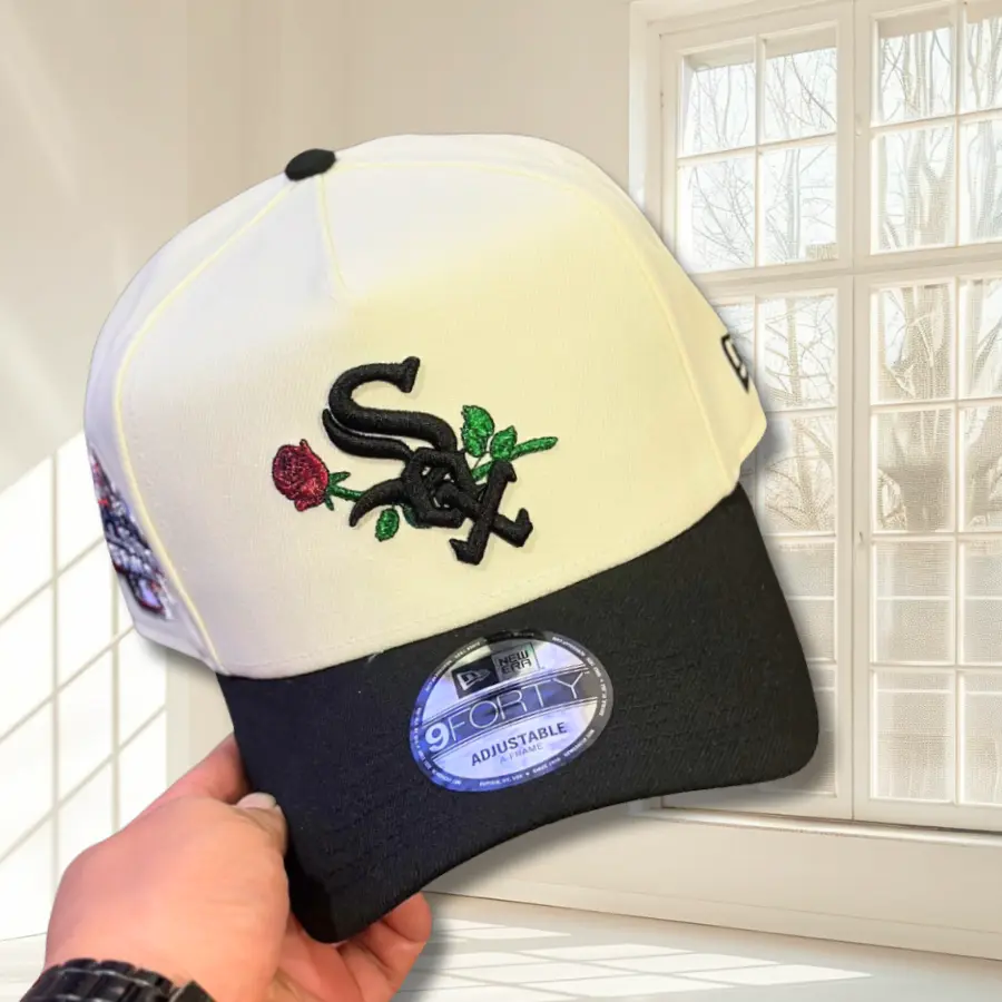 New Era Chicago White Sox Rose 9FORTY Adjustable Baseball Cap – Embroidered Logo Hat with Anniversary Side Patch, Collector’s Limited Edition 2026 Urban Streetwear Gorra premium, moda urbana para hombres y mujeres