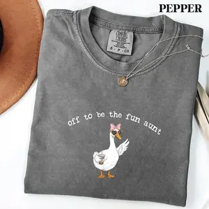 Funny Aunt Goose Comfort Colors T-shirt Gift for Aunt, Aunt Gift, Pregnancy Announcement for Sister, Future Aunt Tee, Off To Be Fun Aunt Tee
