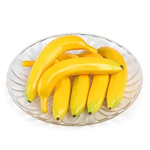 6pcs Artificial Lifelike Simulation Yellow Bananas Fake Fruit Banana House Kitchen Party Decoration 7.5X 1.25 Inches