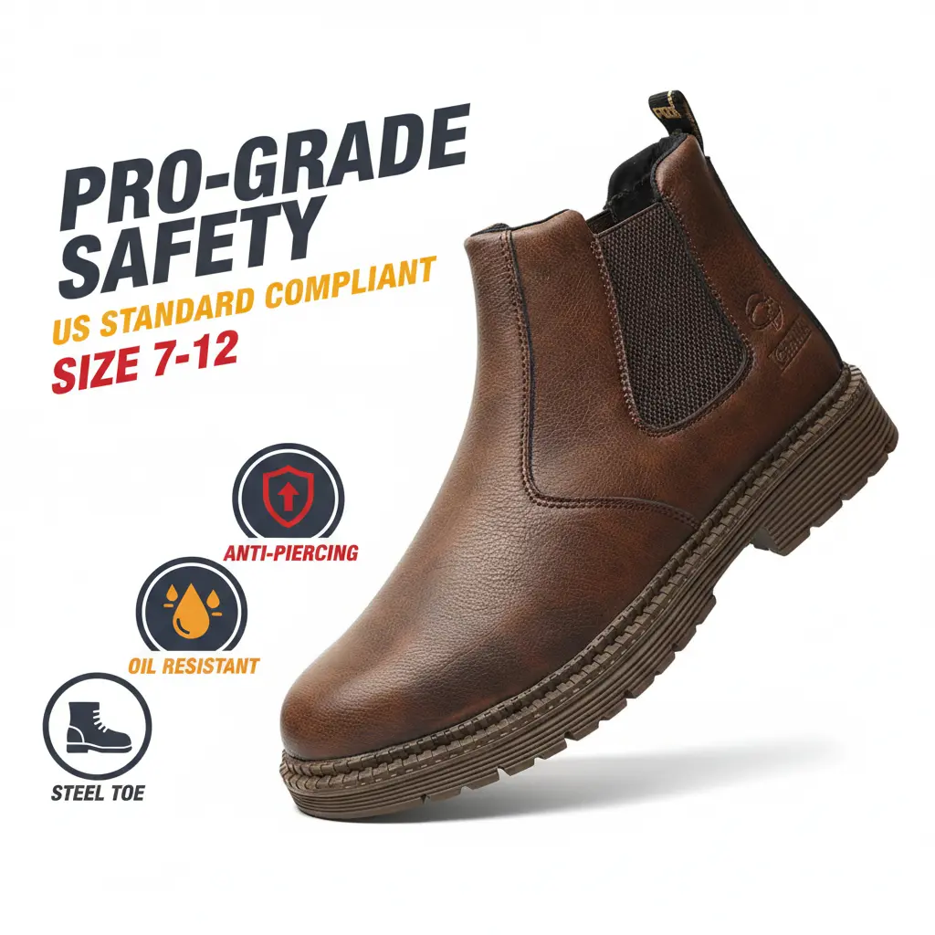 Unisex Steel Toe Waterproof Slip-On Clogs - Chic Synthetic Safety Wear, Round Toe, Anti-Slip, Puncture-Resistant, Metatarsal Guard for Chefs, All-Season Work Footwear, All Seasons