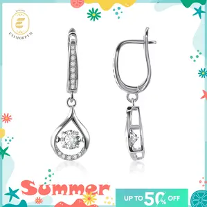 EOM 18K Gold-Plated Moissanite 1ct Y2K Glow of Firefly Teardrop Dangle Earrings Valentine's Day Wedding Engagement Anniversary Romantic Elegant Gift Daily Wear