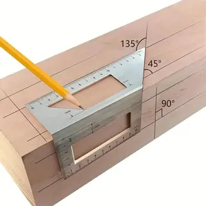 Professional Aluminum Alloy Angle Ruler, 45° & 90° Precision Square Gauge, Durable Accurate Tool for Woodworking, DIY and Professionals