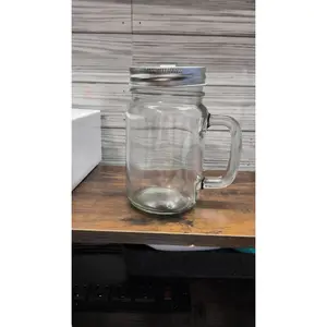 15 Oz Glass Mason Jars w/ Handles