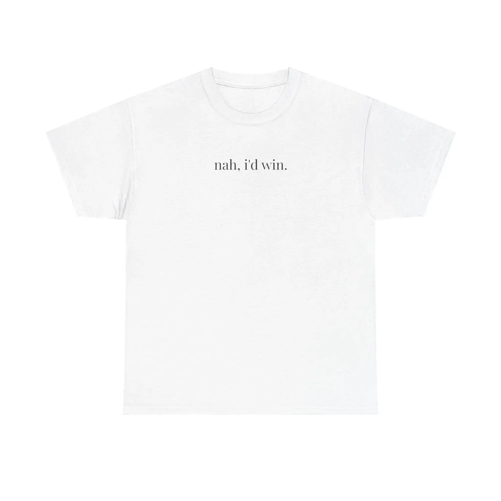 Men's "Nah, I’d Win" Lowkey Anime Printed Short-Sleeve Streetwear T-Shirt Top, Shortsleeve, Casual, Round Neck