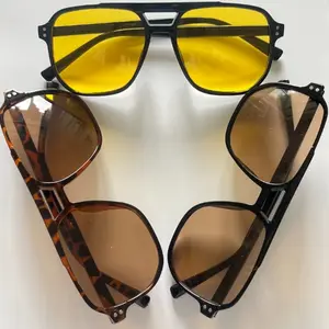 Simple Vintage Street Sunglasses - Stylish Lightweight Double-Bridge Glasses for Men & Women Outdoor Family Golf Wear