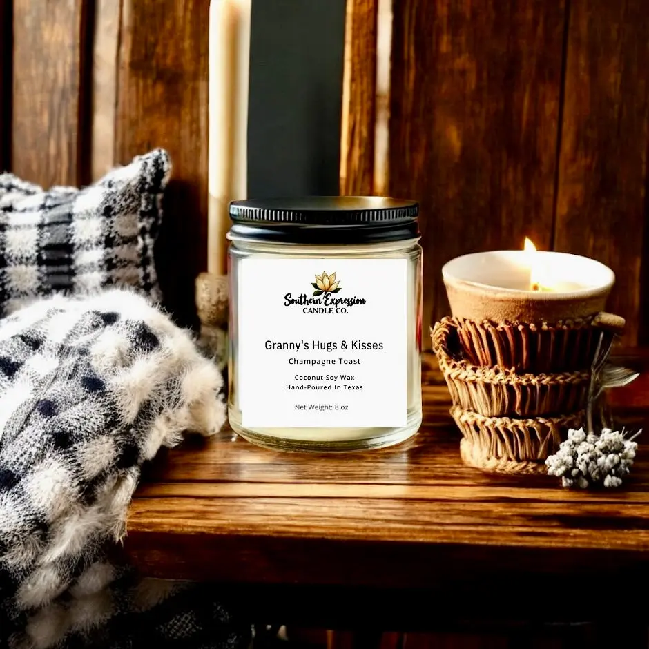 Granny's Hugs & Kisses Candle - 1 Jar of Citrus Candle with Aroma for Decor & Freshening Room Decor