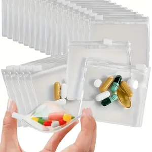 10/30Pcs Travel Jewelry & Medicine Organizer Pouches, Reusable Zippered Clear Plastic Baggies with Slide Lock Self-Sealing Seal, Portable Storage Bag Set for Pills, Small Items, Back to School, Supplement Organizer, Vitamin Organizer