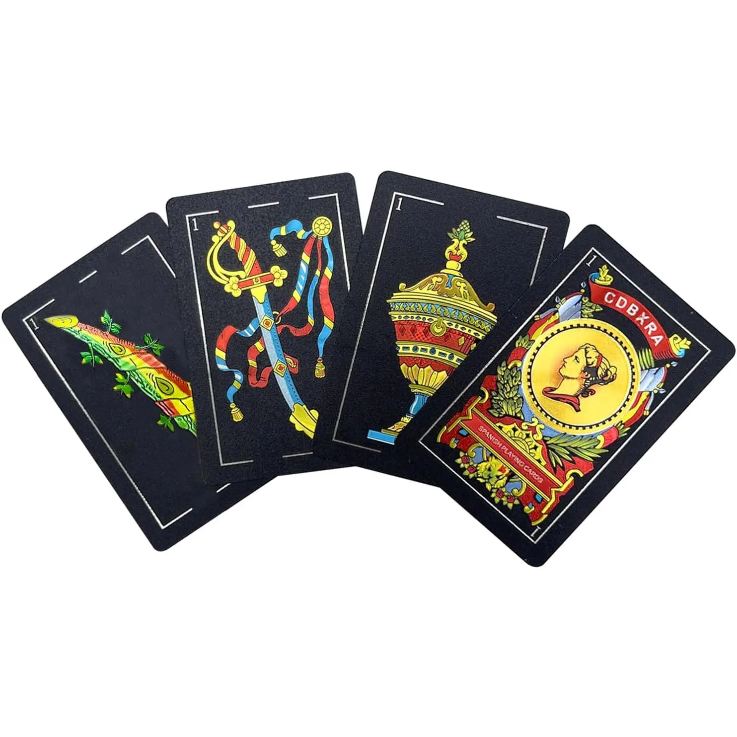 Spanish Playing Cards, Original Spanish Cards Games Deck of Cards | Briscas Cards Puerto Rico Mexican Playing Cards (Black x 1)