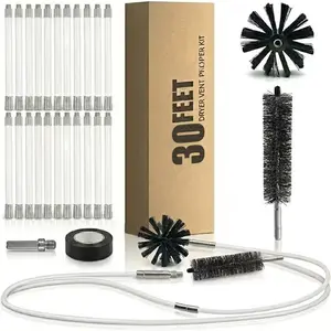 30 Feet Dryer Vent Cleaner Kit, Lint Remover, Flexible Dryer Vent Cleaning Brush, Dryer Accessories, Cleaning Tools ,Synthetic