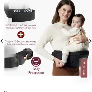 Product Review of Momcozy Hip Seat Baby Carrier, Adjustable Ergonomic Carrier with Various Pockets for Newborns & Toddlers up to 45lbs Portable Mother Mom Gift Convenient Travel Gifts wild  bird back baby baby carriers Ergonomic Baby Carrier with Hip Seat from u**6