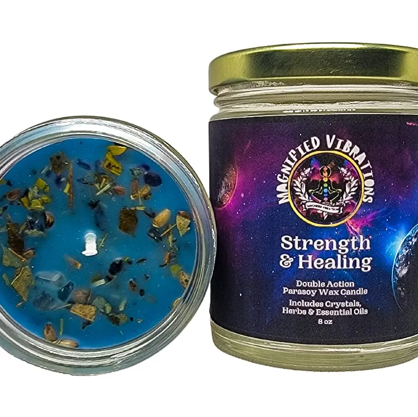 Strength & Healing Handmade Double Action Ritual Candle for Strength, Healing, Loss & Grief | Made with Herbs & Essential Oils | Hoodoo,  Voodoo,  Wicca,  Pagan